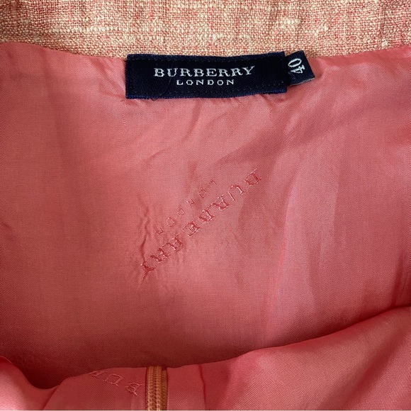 Burberry London Wool, Linen, & Silk Blend Pink Midi Pencil Skirt High Waisted 4 - Picture 4 of 12